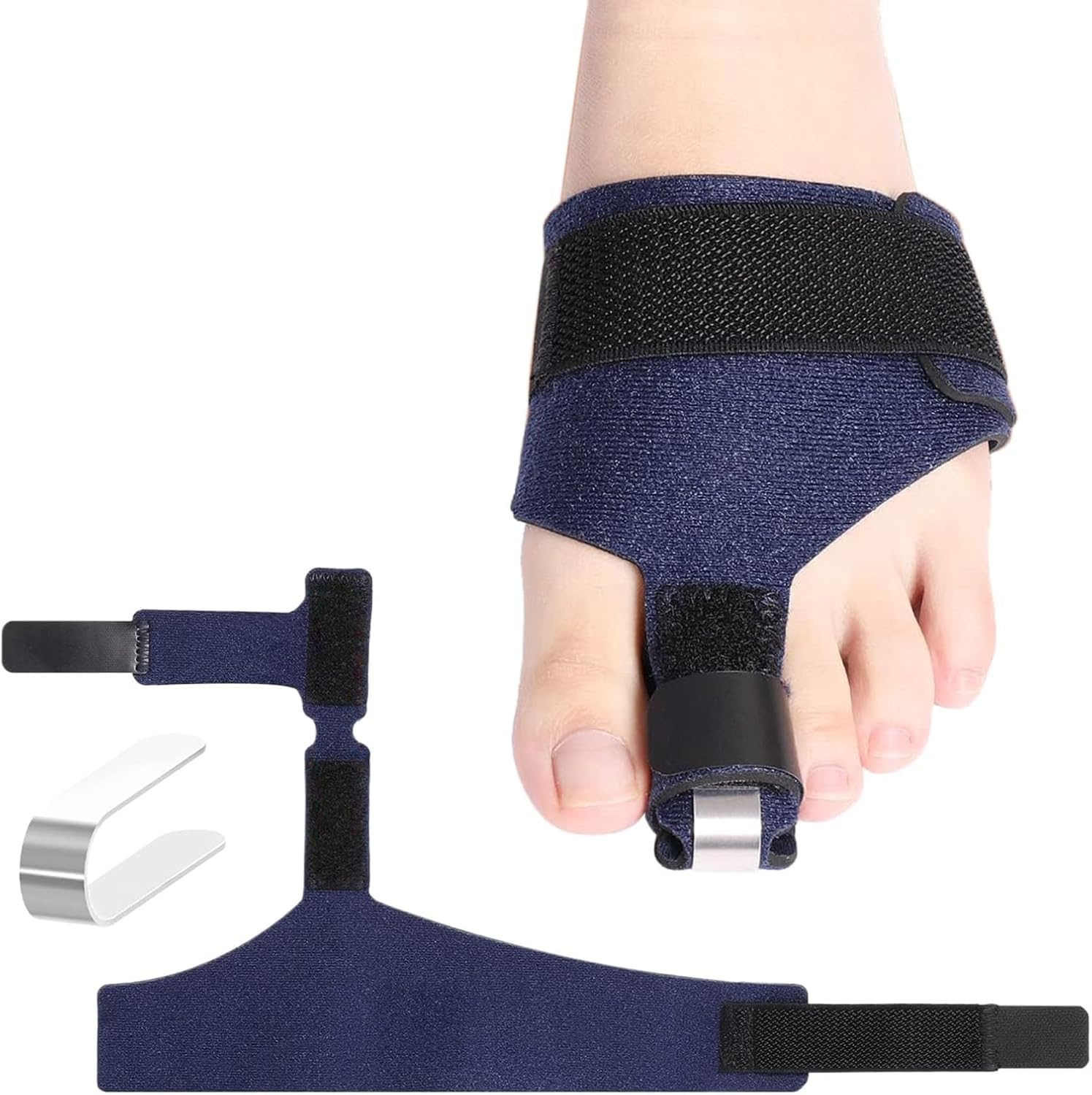 Toe Straightener, Hammer Toe Corrector for Women and Men, Toe Splint for Broken Toe, Claw Toetoe Brace for Second Toe to Pinky Toe Support (Blue, One Size) image number 3