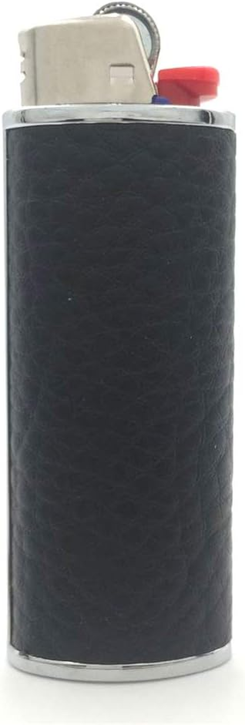 Metal Black Leather Lighter Case Cover Hold