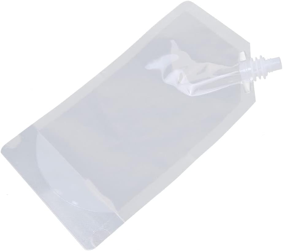 10Pcs 500ML Clear Plastic Spout Flask Bladder Bags Pouch Leak Proof Cap Party image number 5
