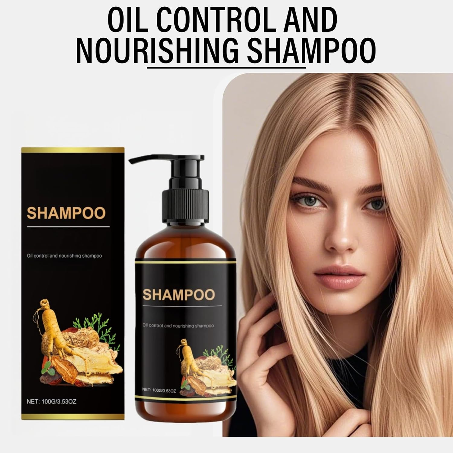 Oil Controlling & Nourishing Rosemary Shampoo with Ginseng Extracts, Sulfate Free for Dry/Oily/Curly Hair, Nourishing & Strengthening Shampoo for Women & Men, Color Safe for Daily Use (1) - 5 image number 3