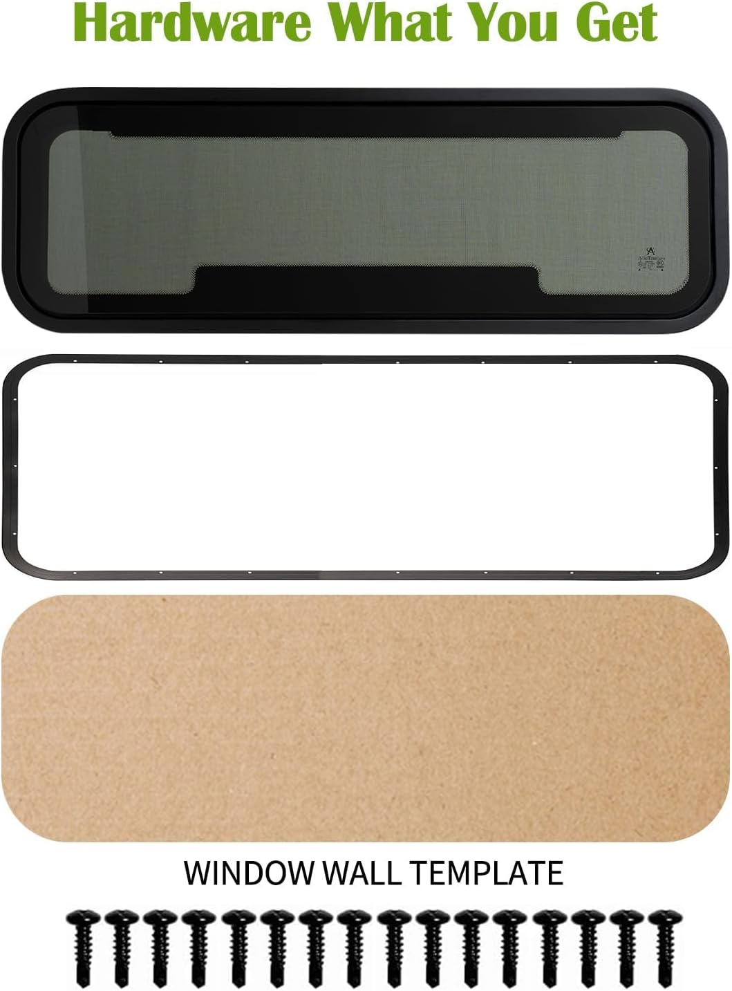 RV Window | 33.7" W X 10.7" H | Universal Camper Van Bunk Awning Window | Tempered Glass &Trim Set | DOT Certification Qualified image number 2