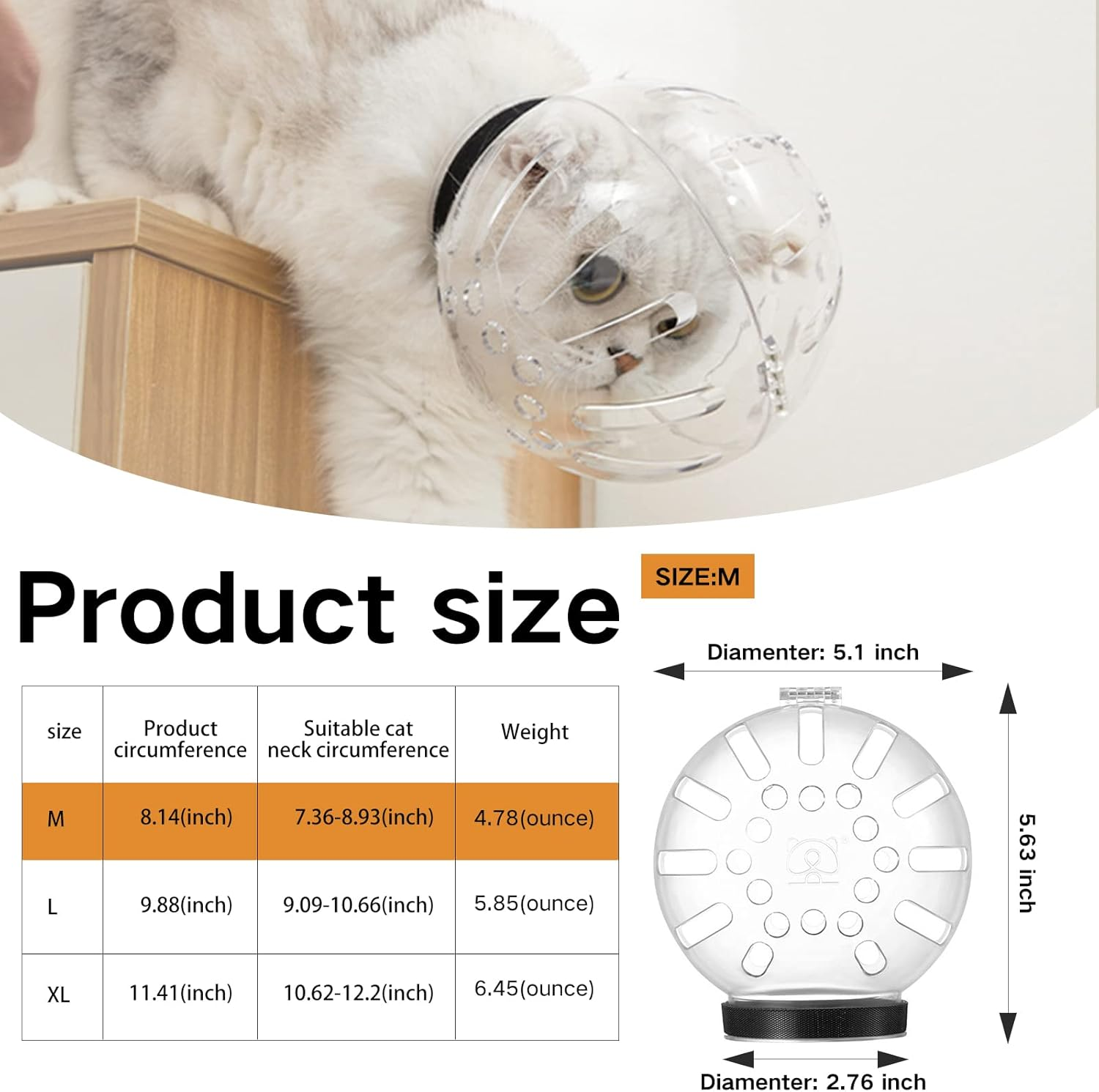 Cat Muzzle and Boots,Helmet for Grooming,Adjustable Hood Bubble Muzzle, Breathable anti Bite Air Muzzles,Silicone Claw Covers, Anti-Scratch Shoes,Paw Protector for Bathing image number 6