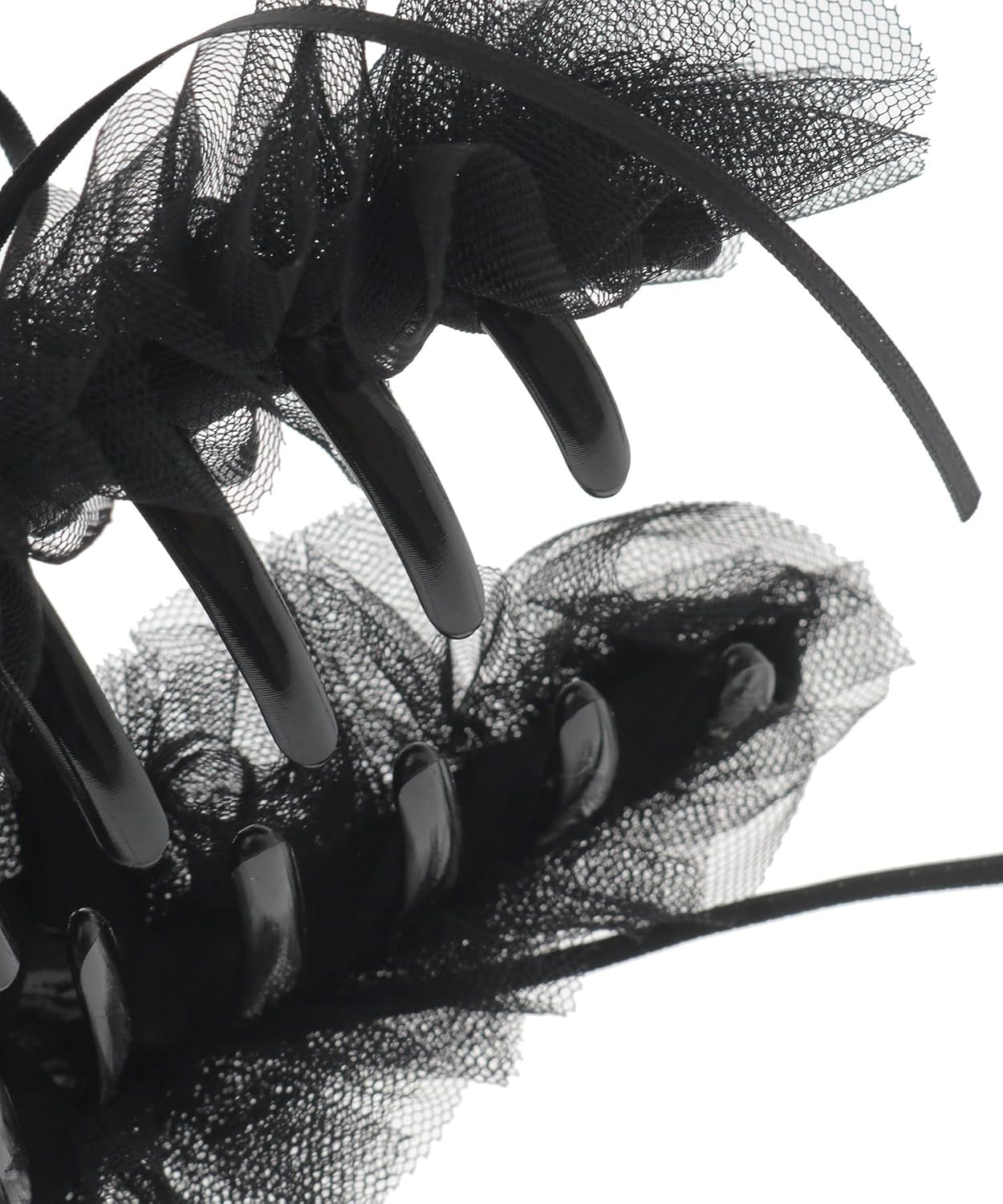 Maison De Fleur Women'S Tulle Tiny Ribbon Hair Accessory, Black image number 1