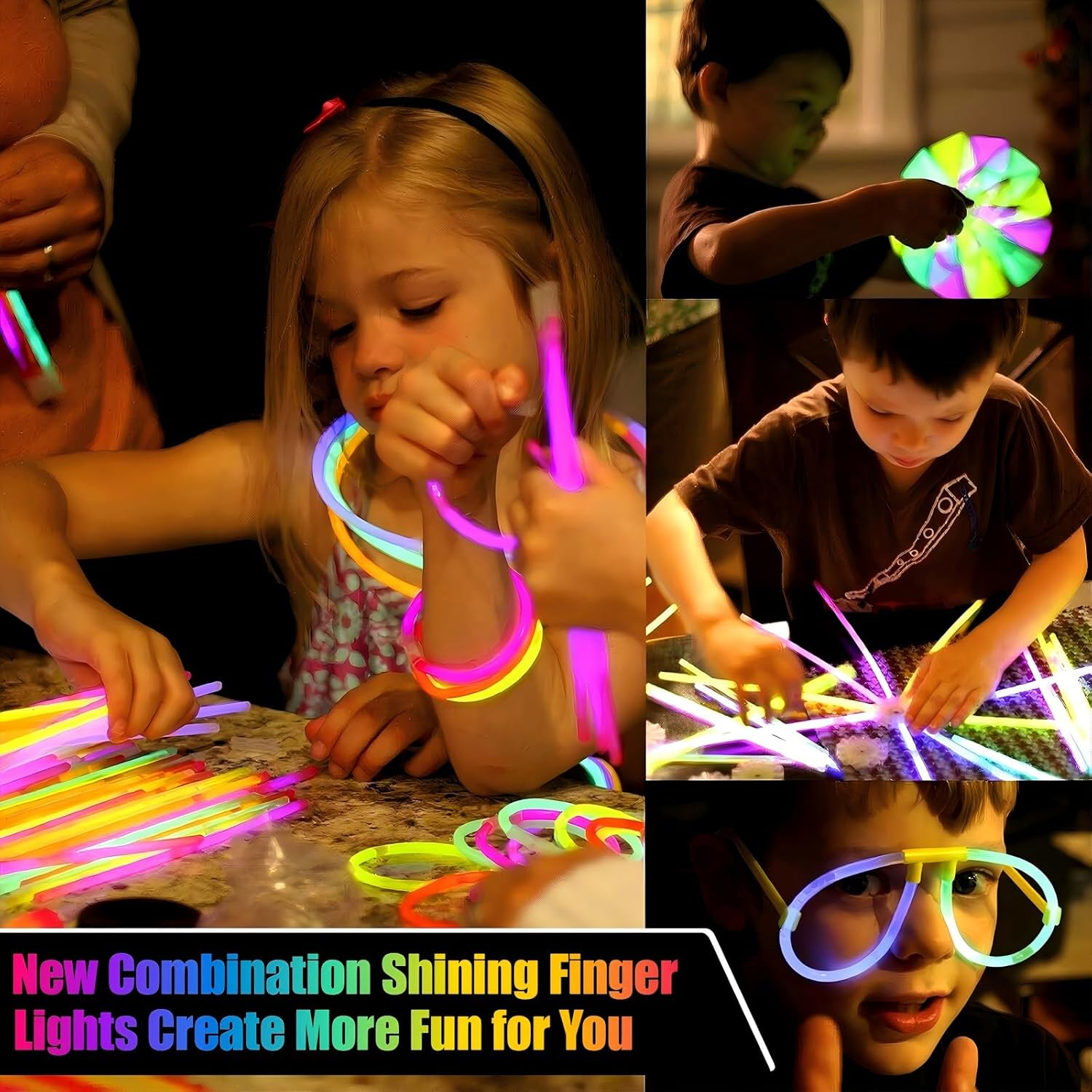 100 Pcs Glow Sticks Bulk 8" Glowsticks, 100Pcs Glow Sticks with 100Pcs Connectors Create Glow in the Dark Party Favors Kids, Easter, Christmas, Halloween Party Supplies Pack, Football Party Supplies