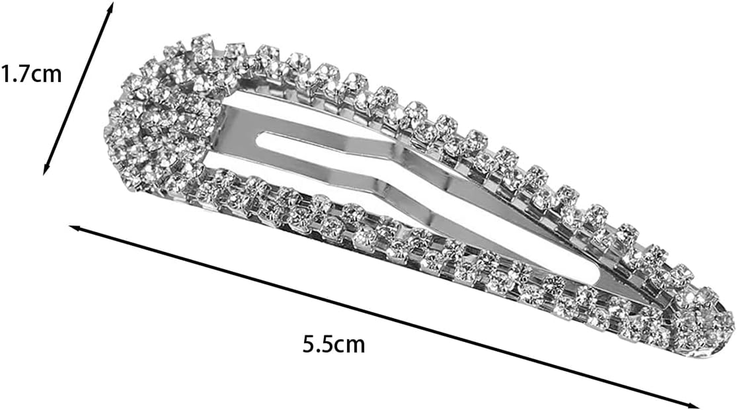 Orivin 4Pcs Silver Rhinestone Hair Clips Alloy Decorative Fashion Styling Accessories for Women Daily Wear Party Date​ image number 4