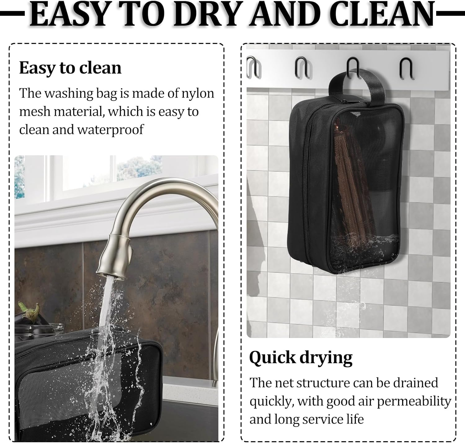 NIPUAEGO Mesh Shower Caddy Bag, Portable and Multi Use Large Capacity Gym Shower Caddy for Women Men Gym Travel Camping 24X14X9.5Cm image number 3