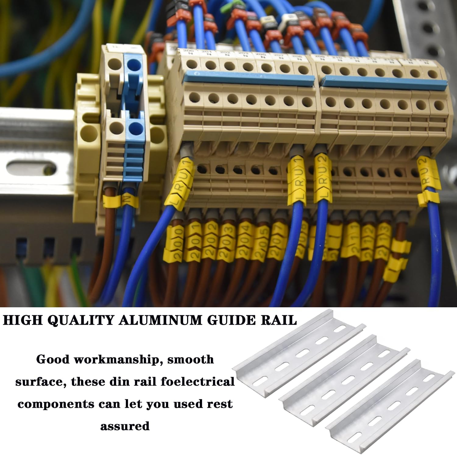 WUTUSENT 3Pcs 35Mm Din Rail Slotted Aluminum Rohs 4" Inches Long 35Mm Wide 7.5Mm High MXU-DIN-100 (3PCS 12Inch) image number 4