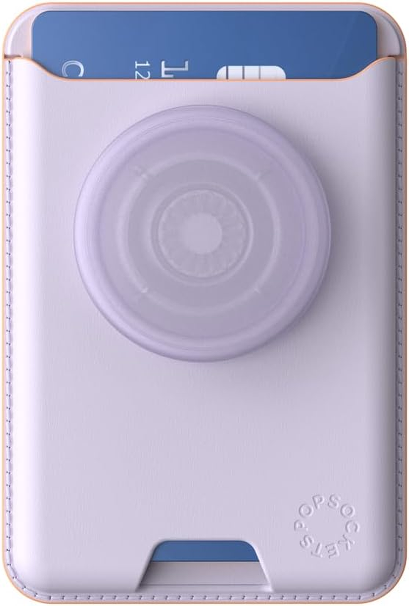 Popsockets Softgoods Phone Wallet with Expanding Grip and Adapter Ring for Magsafe, Phone Card Holder, Wireless Charging Compatible, Wallet Compatible with Magsafe&reg; - Lavender image number 7