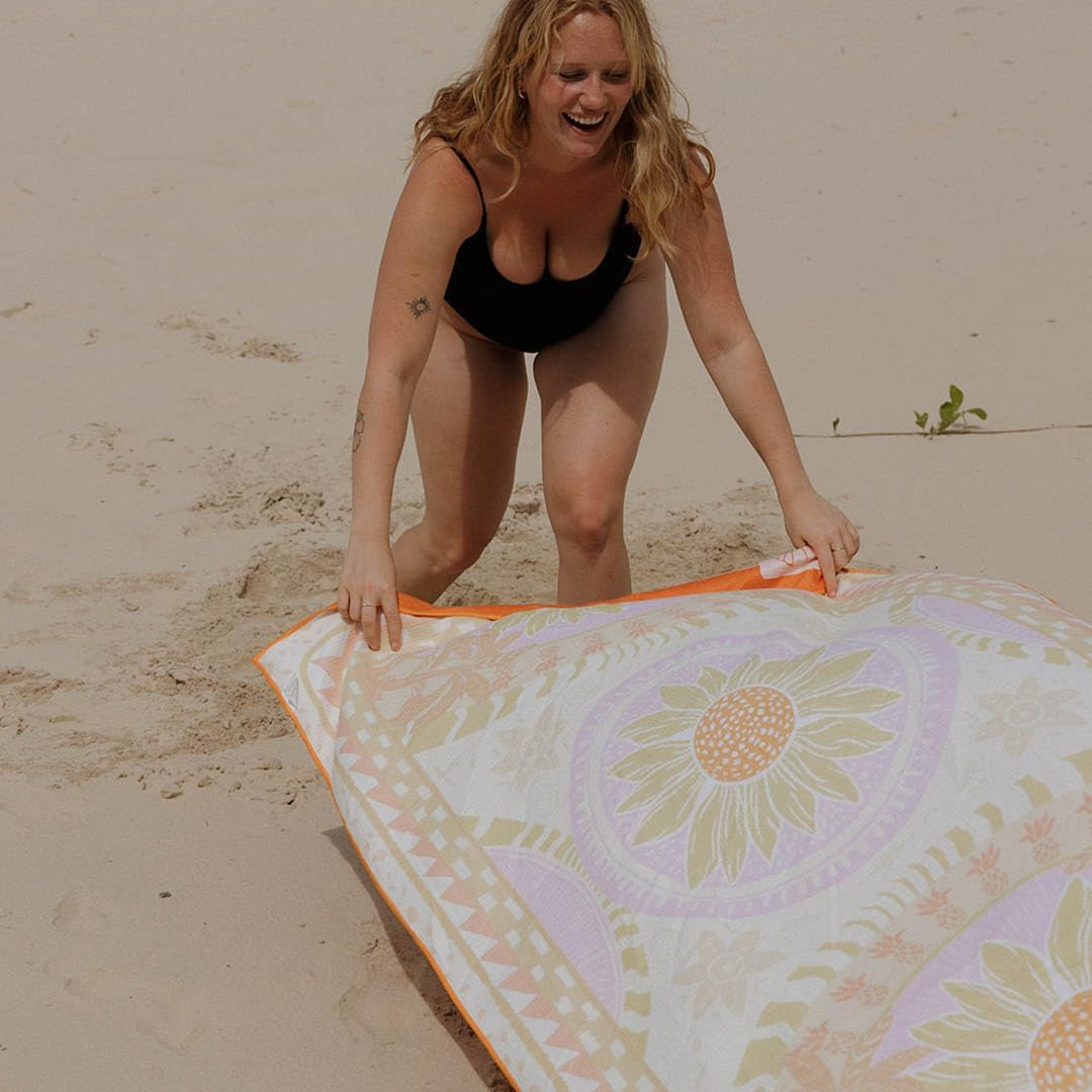 Sand Free Beach Towel | Balabac Sunflower | Quick Drying Reversible Design (Single)