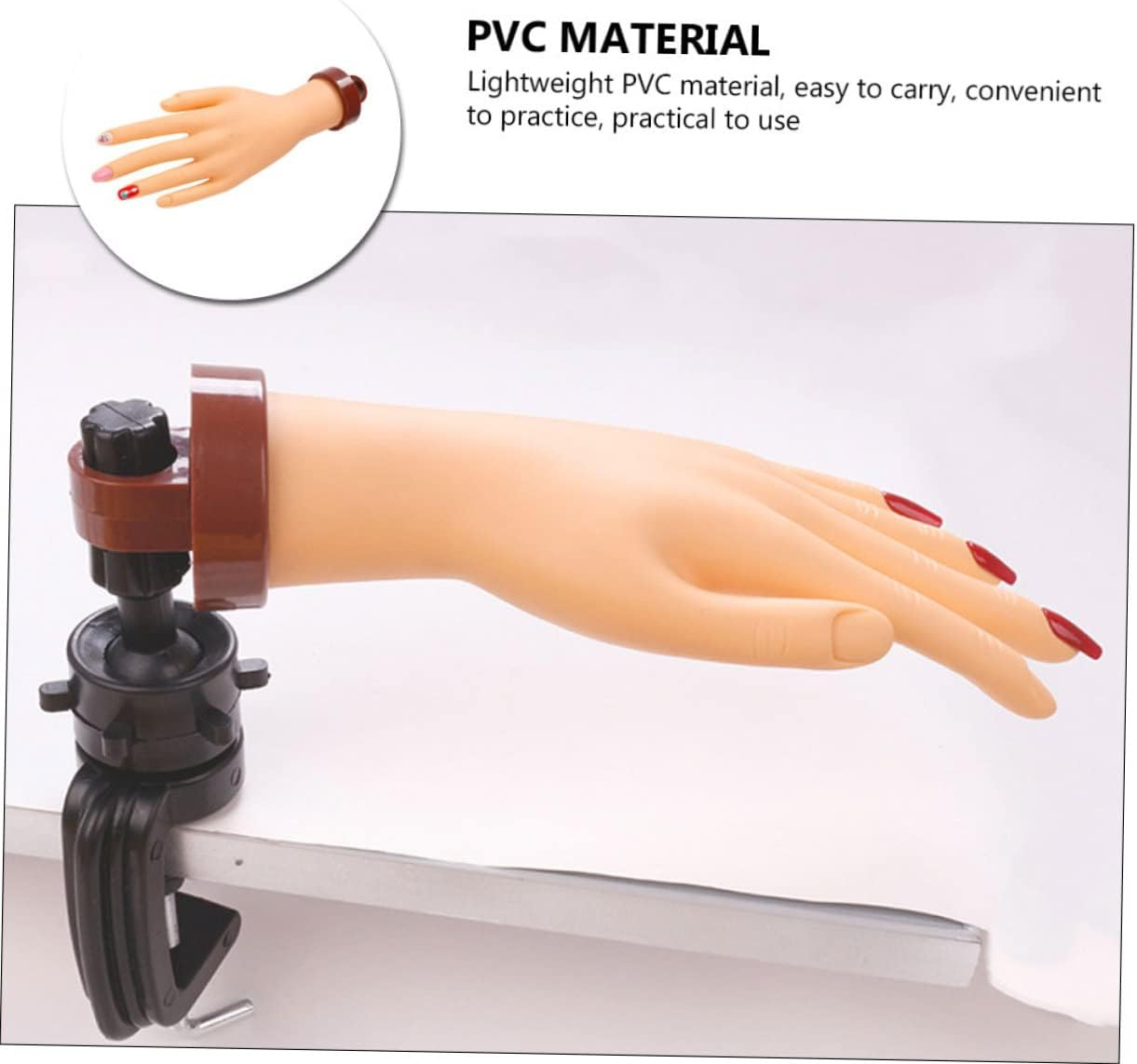 Hohopeti Realistic Manicure Fake Hand Model for Nail Art Practice Portable Soft Training Tool for Beginners and Salon Artists Nail Art Display Hand image number 6