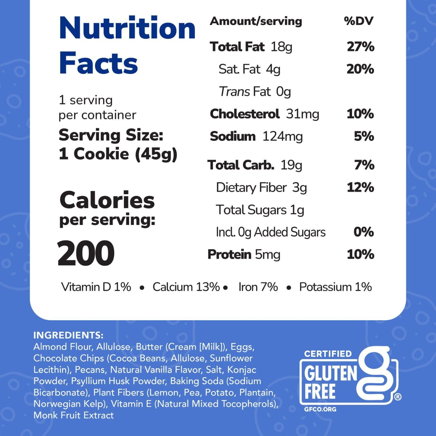 Chipmonk Keto Cookies - Chocolate Chip Pecan (6 Pack) Low Carb Keto Snacks - Gluten-Free, High Fat, Low Sugar, Ketogenic Sweet Snack Foods, Healthy Macro Nutrition Treats image number 1
