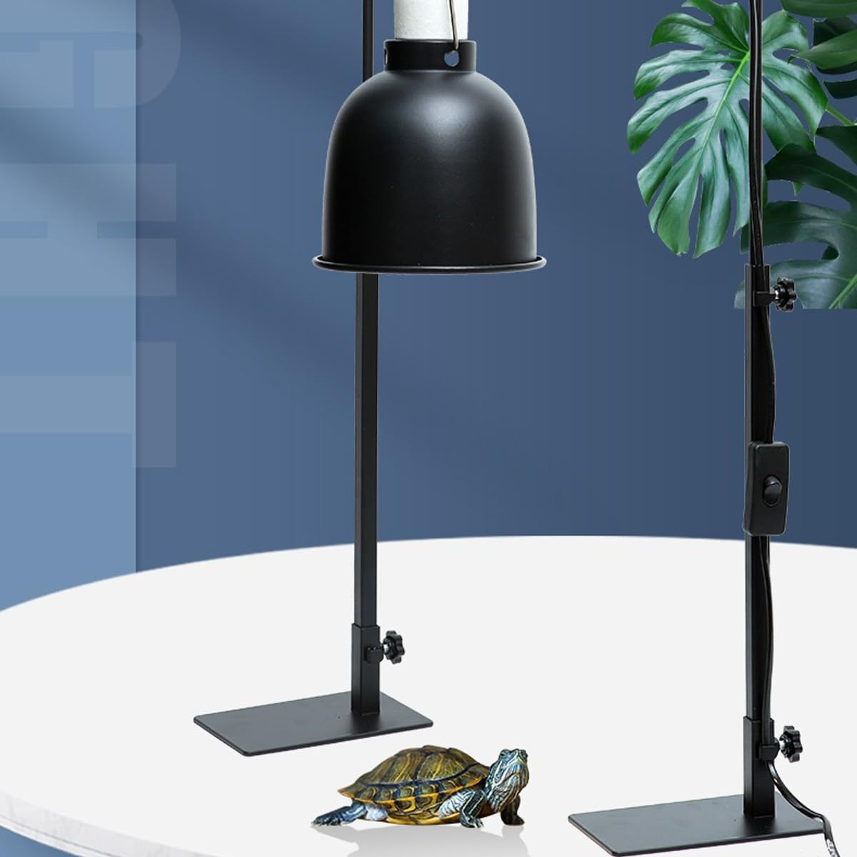 Reptile Lamp Stand,Adjustable 14-25.6" with Metal Floor Light Holder and Support Bracket for Basking Lamps,Reptile Terrarium Heating Lights& Dome Lampshade,Floor Light Holder,Domes Heat Lamp Bracket image number 4