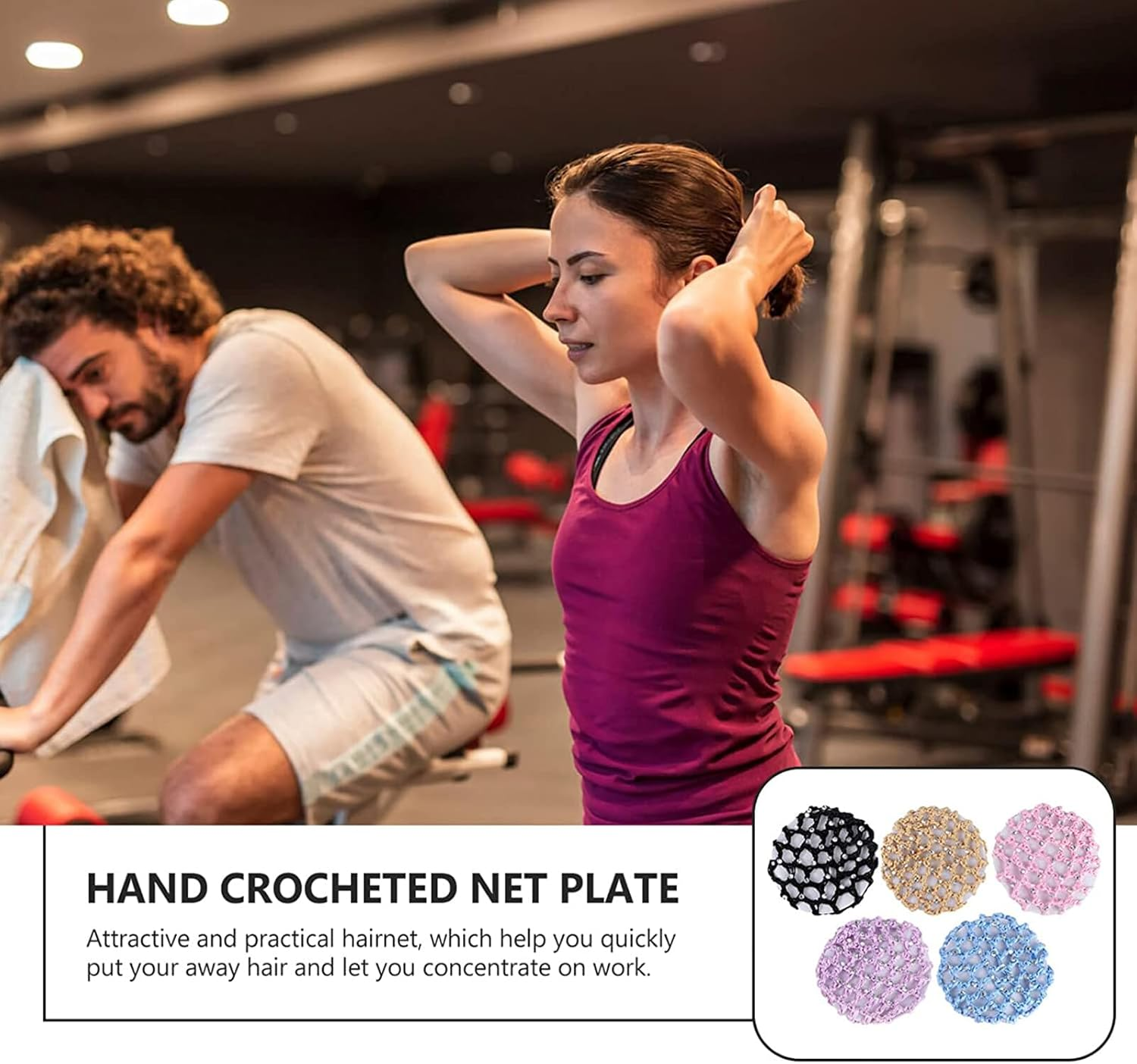 Hair Net Bun 12 Pieces Rhinestone Bun Cover Crystal Hair Net Bun Hair Net Set Hairstyle Aid Fabric Knot Net for Gymnastics Rhythmic Sports Gymnastics Ballet Figure Skating image number 1