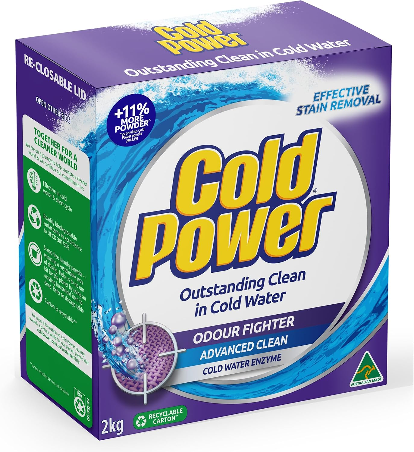 Cold Power Odour Fighter Powder Laundry Detergent 2Kg (Pack of 2) image number 5