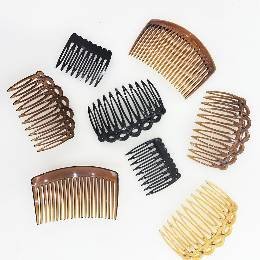 24Pcs French Side Combs, Betterjonny 3 Styles Side Hair Twist Decorative Comb with Teeth Plastic Hair Combs Slides with 9 Teeth 11 Teeth and 23Teeth Vintage Hair Accessory for Women Girls image number 6