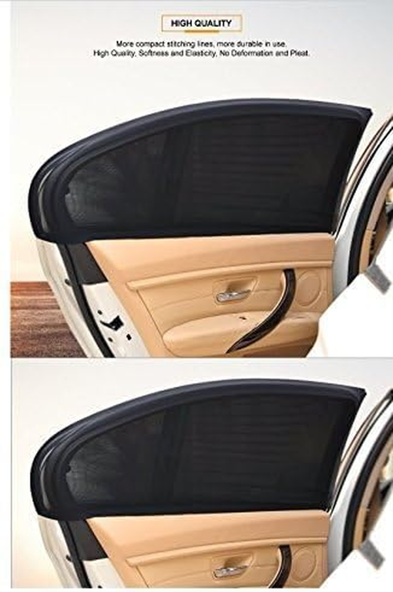 2Pcs Car Window Shade for Baby Universal Fit Adjustable Shade Breathable Mesh Car Curtains Window Net C a R Rear Door Outdoor Camping Netting (L) image number 6