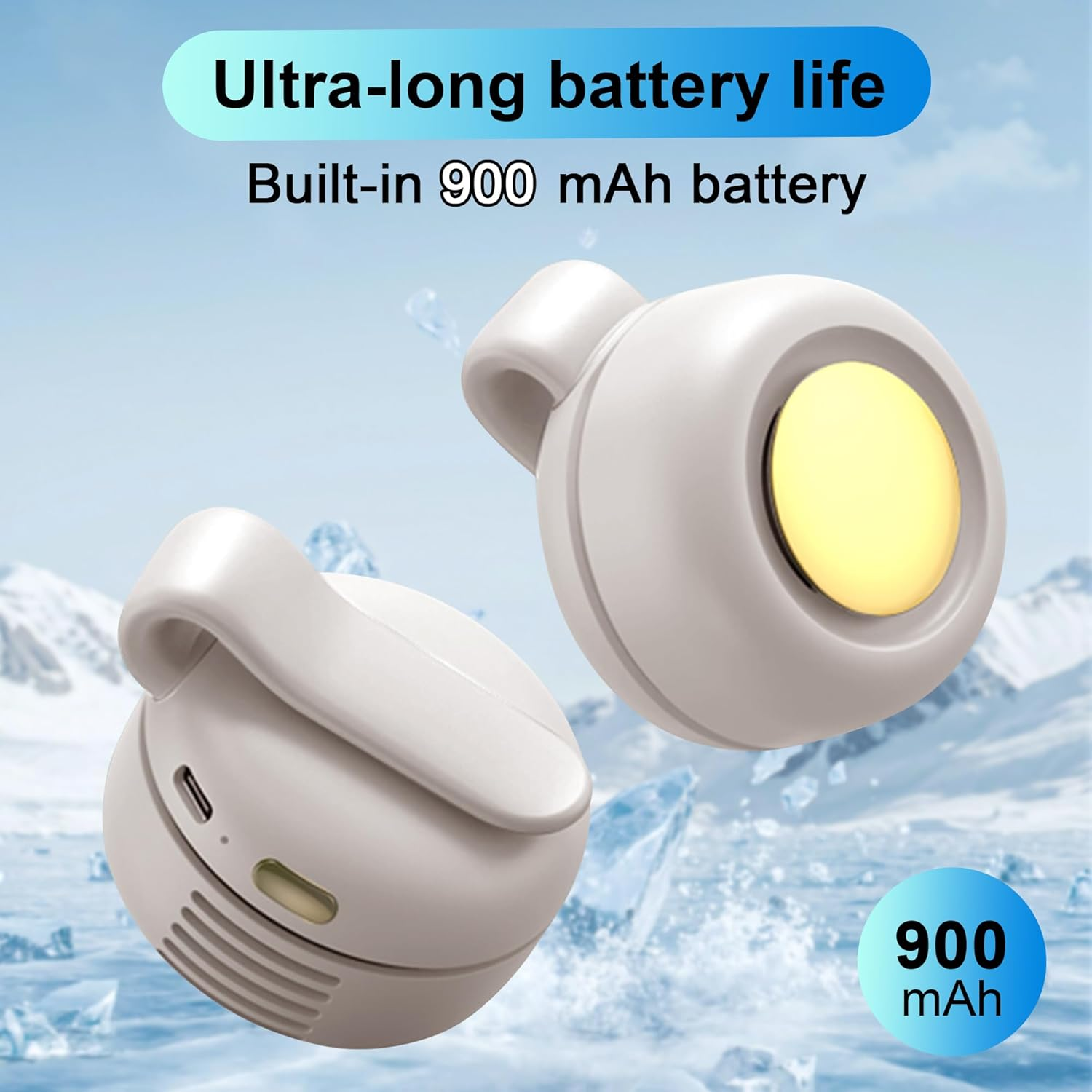 Lfcforldx Portable Electric Mini Bladeless Fan, Silent Mini Adjustable Clip-On USB Rechargeable Fan, 3-Speed Ultra-Quiet Personal Cooling Fan