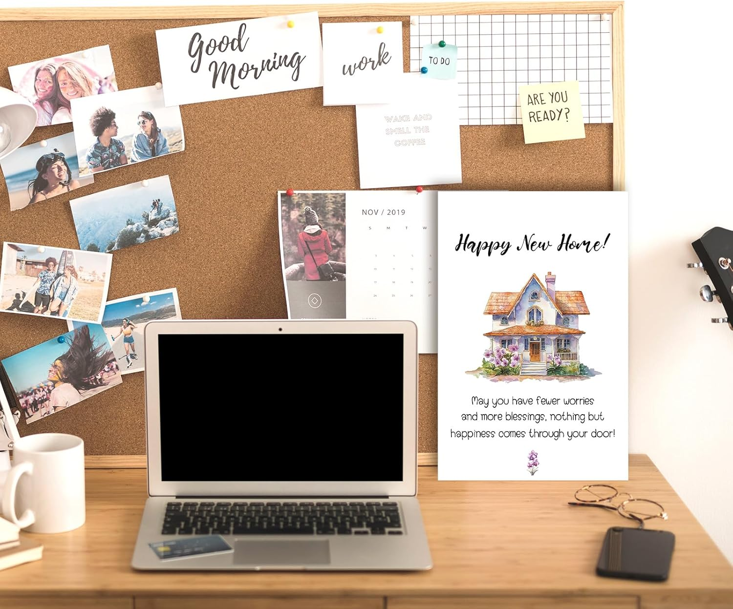 NQEUEPN New Home Card, 8.07X5.31 Inch Housewarming Greeting Card with Envelope Funny New Apartment Card Congratulations on Your New House Card with Blessing Welcome New Homeowner image number 3