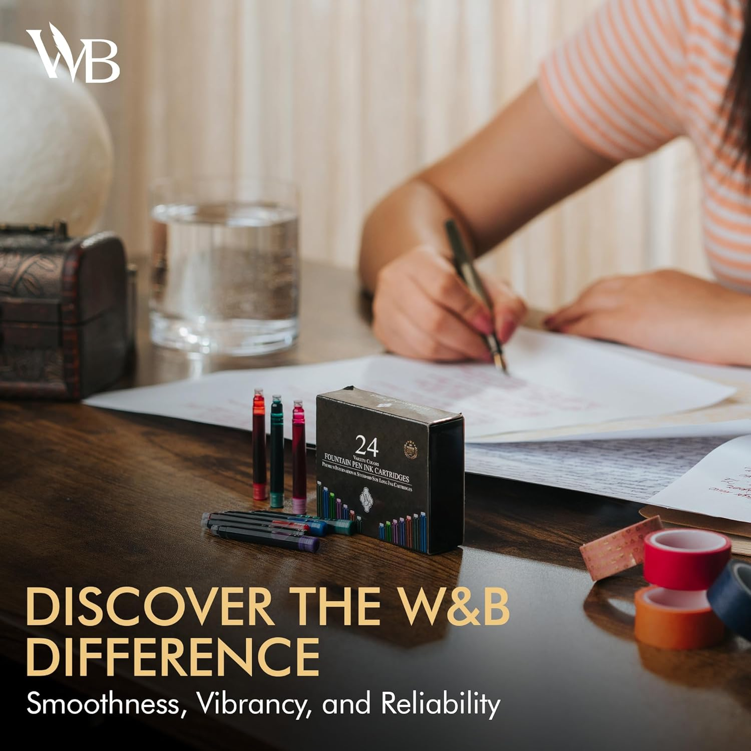 Wordsworth & Black 24 Pack Fountain Pen Ink Refills - SET of 24 ASSORTED COLORS Ink Cartridges - International Standard Size - Length Appr 3.75 CM - Base Diameter Appr 0.6 CM - Disposable and Generic image number 6