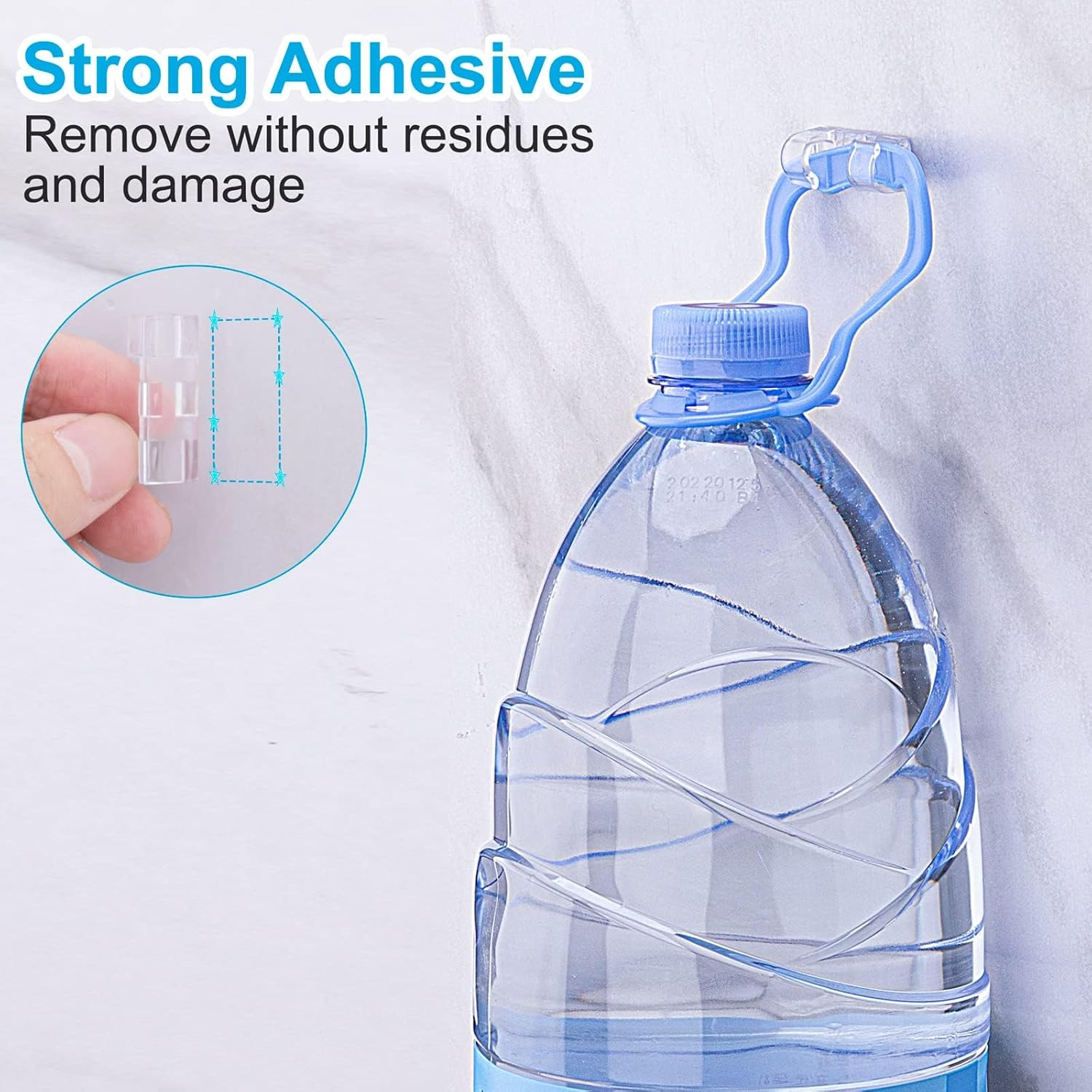 Adhesive Cable Clips Clear (40PCS, M), Upgraded Cable Management Wire Holders for Nightstand Wall, Strong Cord Organizer under Desk, Car, TV PC, Christmas Light Indoor/Outdoor - Transparent image number 4