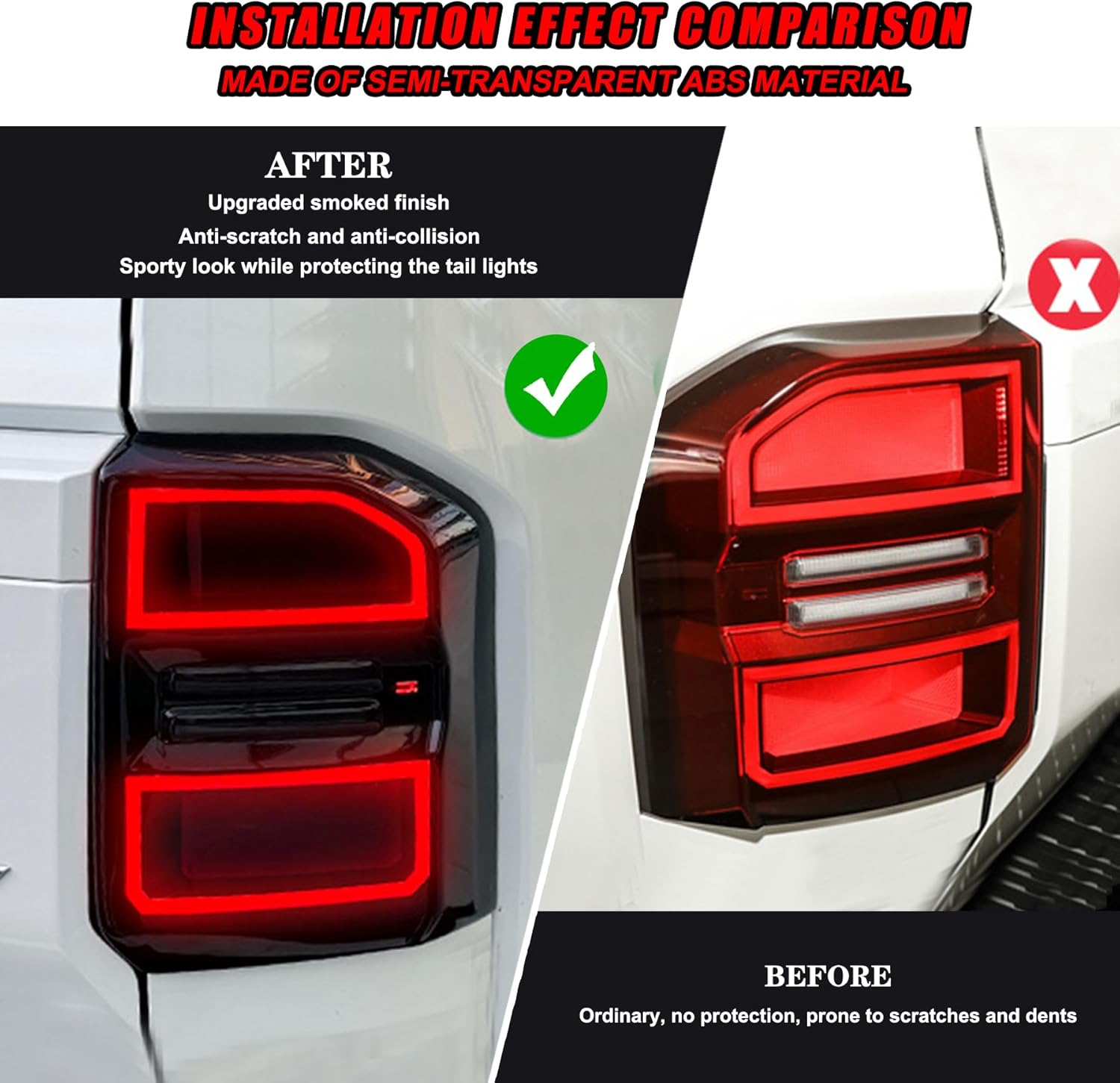 Venxykod Smoked Black Tail Light Cover for Toyota Land Cruiser Prado 250 J250 LC250 (2024-2025) Rear Light Protection Cover Tail Light Decorative Strip Frame image number 3
