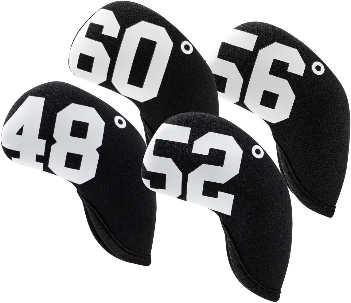 Big Number Neoprene Golf Wedge Covers Set - 4Pcs Iron Covers 48 52 56 60 Degrees - Club Head Covers Headcover for Men Golfers image number 4