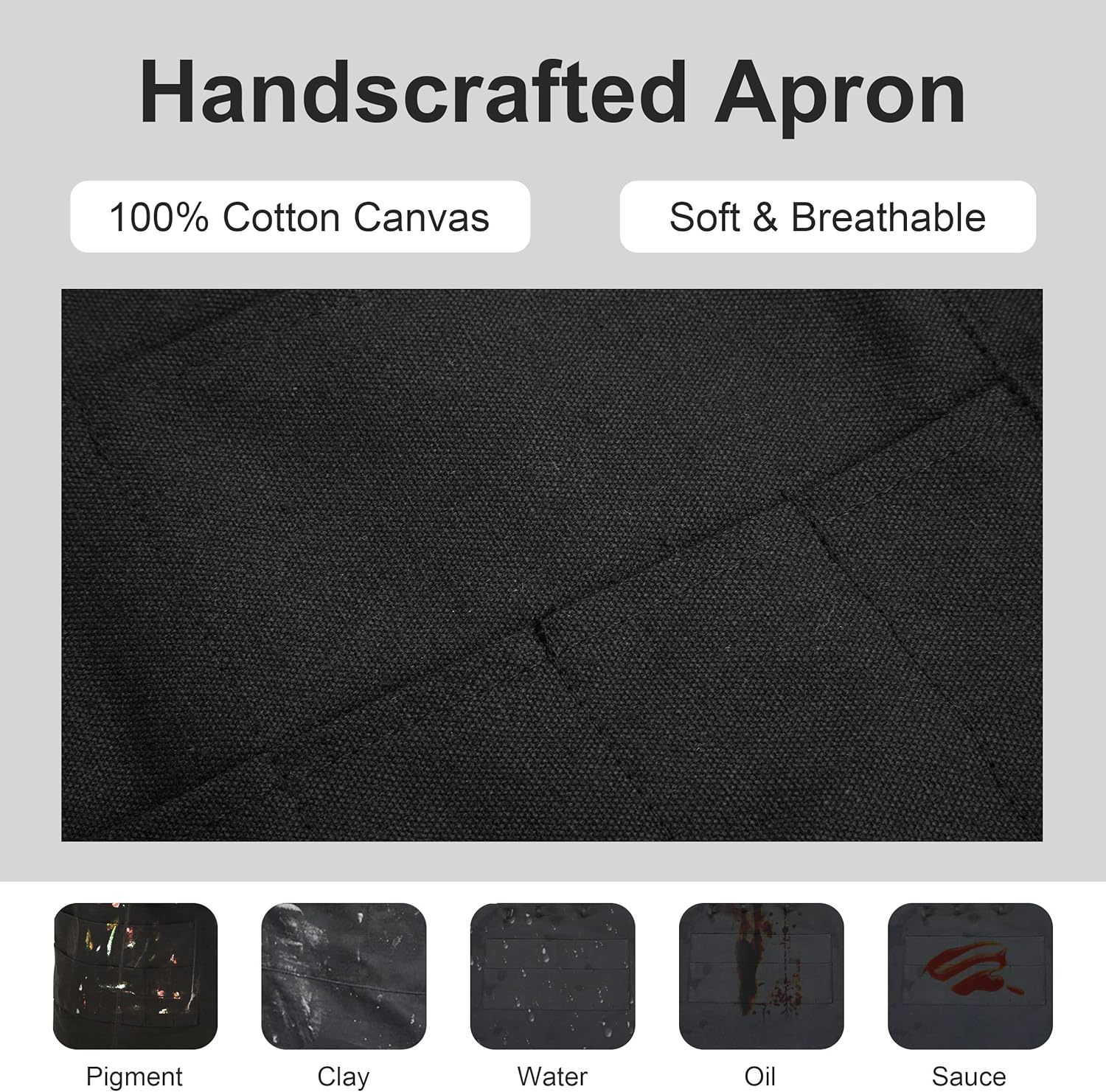 Mylifeunit Artist Apron, Adjustable Painting Apron with 10 Pockets for Arts and Craft