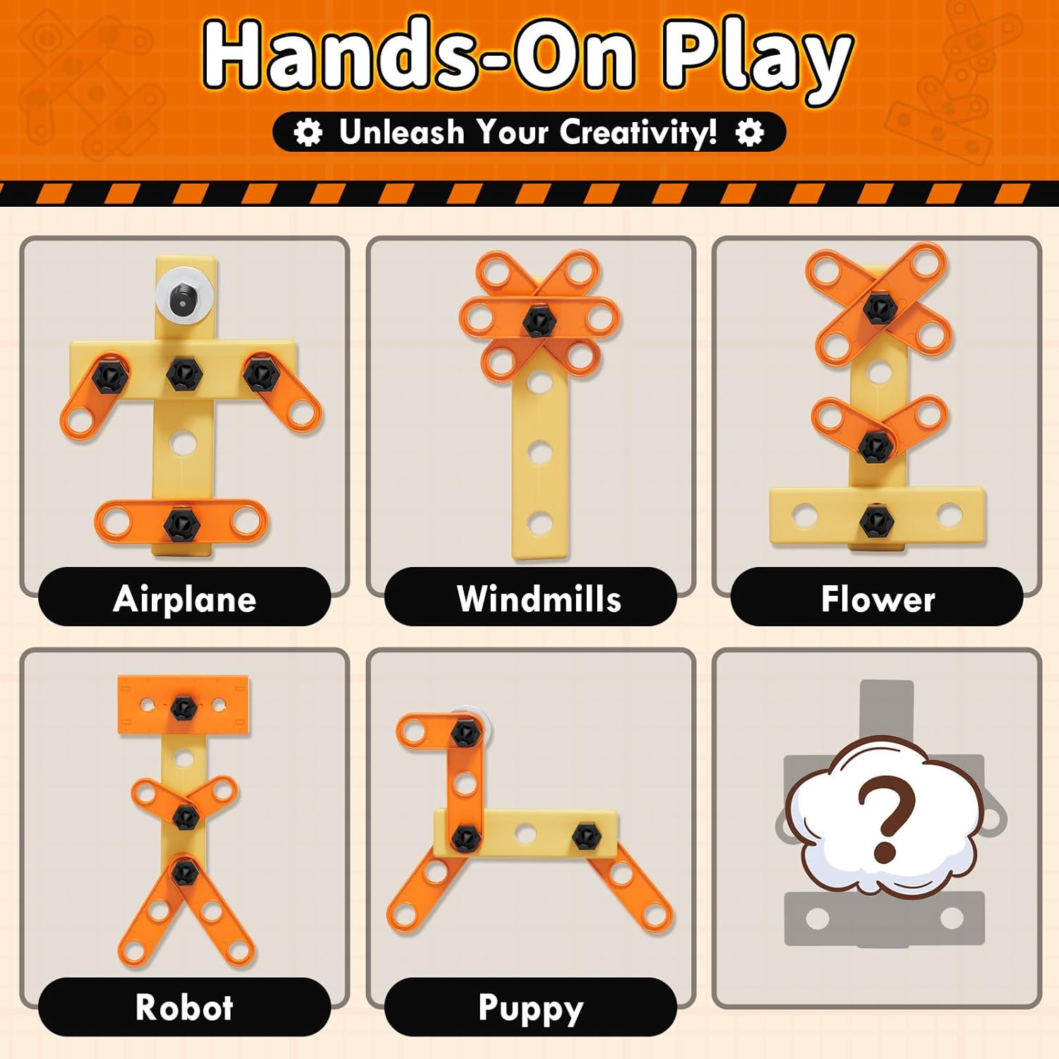 Kidbloom Kids Tool Set with Backpack, 50 PCS Construction Toys with Electric Toy Drill, Helmet and DIY Building Parts, Toys for 3 4 Year Old Boys Gifts image number 6