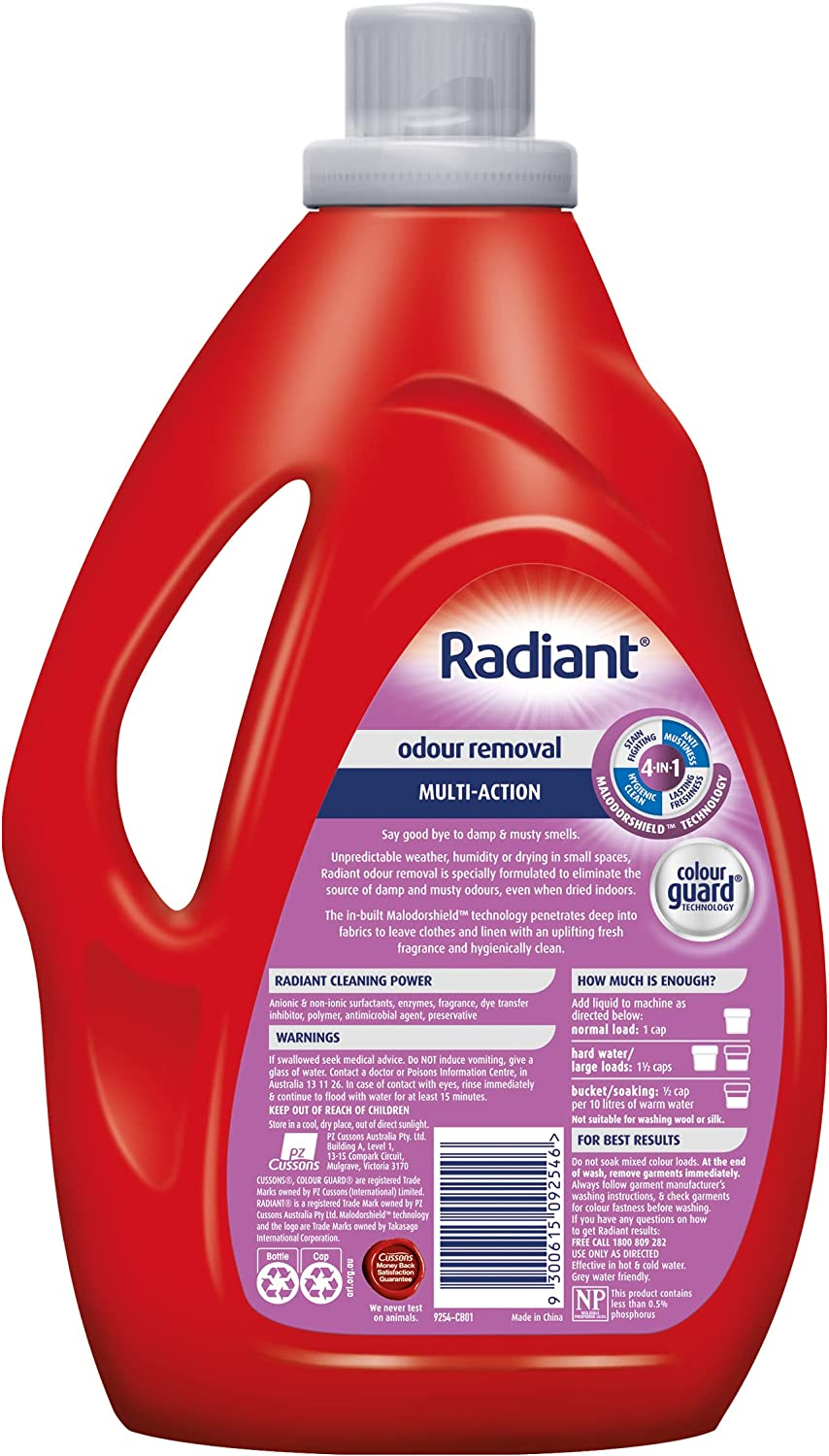 Radiant Odour Removal Laundry Liquid Detergent 1.8 Litre image number 1