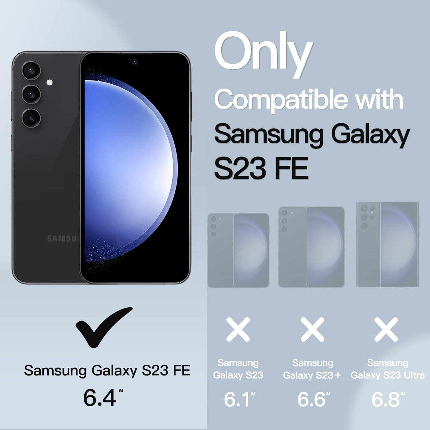 Jetech Matte Case for Samsung Galaxy S23 FE 6.4-Inch with Upgraded Camera Protection, Translucent Frosted Matte Back Shockproof Protective Phone Cover (Black)