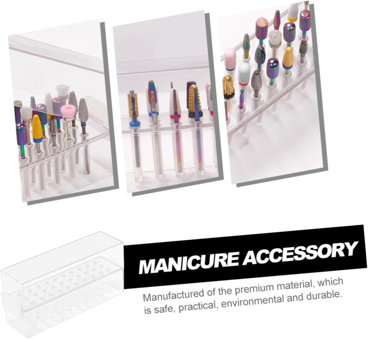 ADOCARN 30-Slot Nail Drill Bits Storage Case Manicure Polishing Head Organizer for Nail Technicians Easy Access image number 3