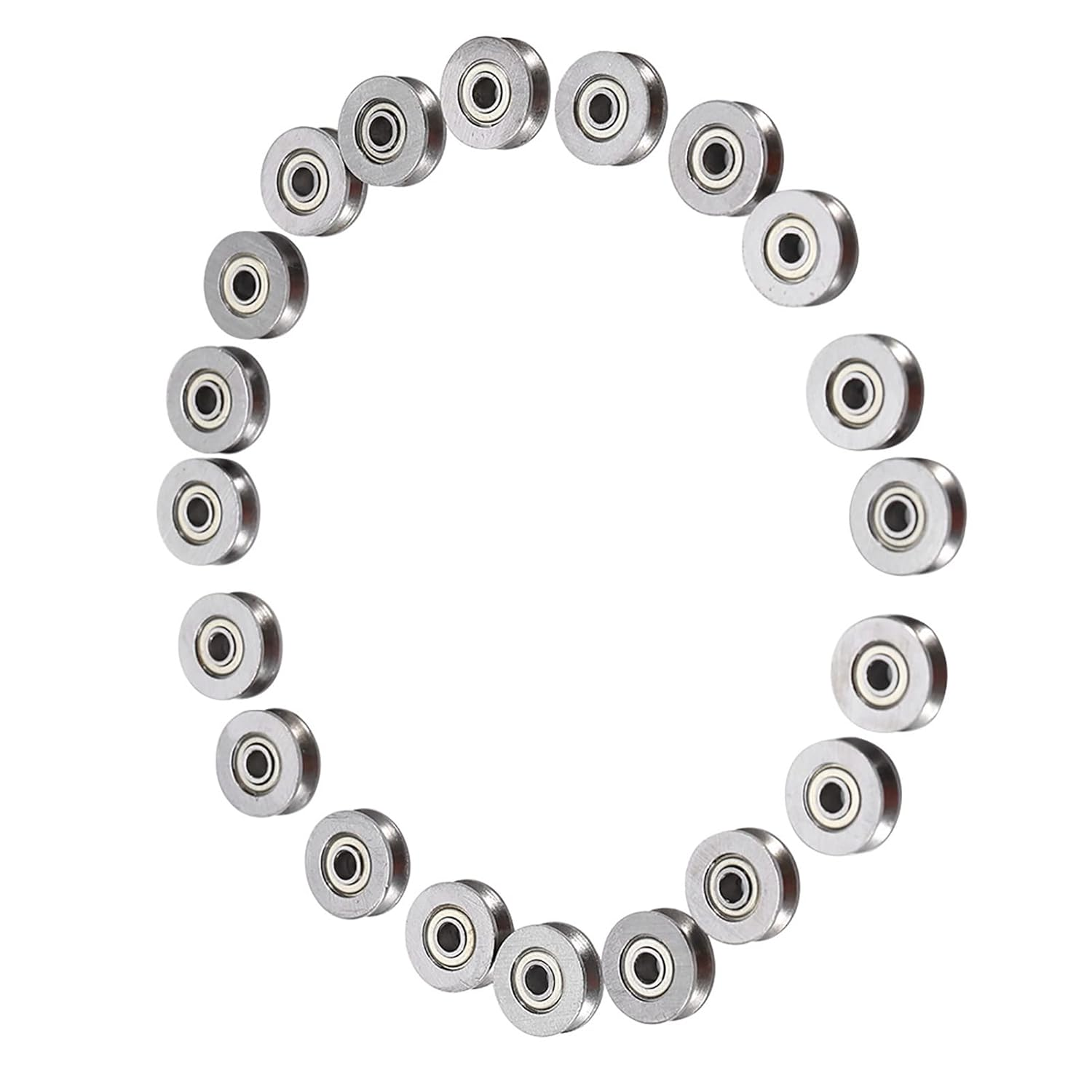 Rail Track Pulley 20 Pcs V623ZZ Steel Rail Bearing 3X12X4Mm Deep V Groove for Linear Motion System Applications image number 6