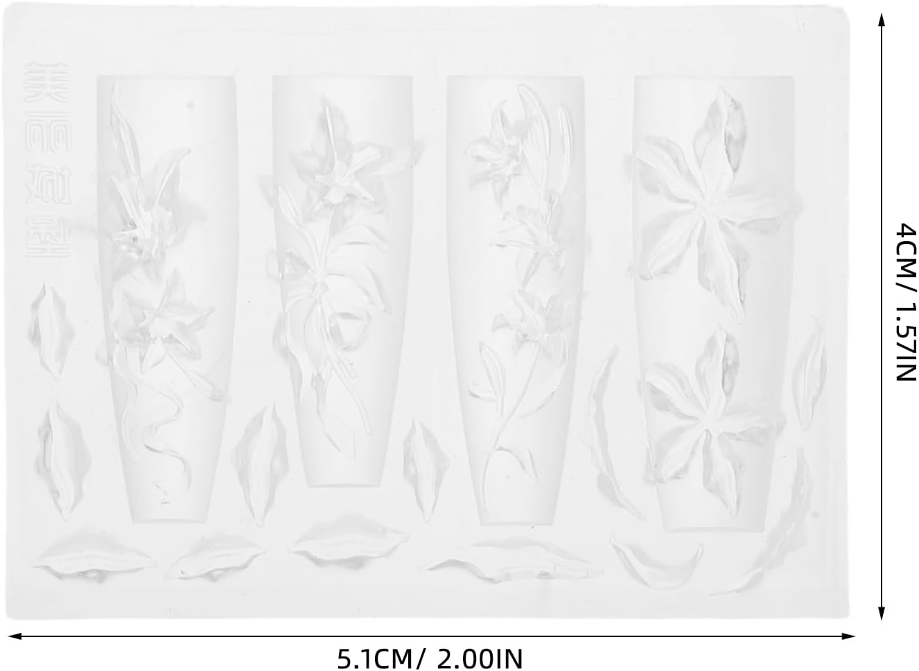 WRITWAA Silicone Nail Mold: 3D Lily Flower Nail Mold Silicone Carved Template for Manicure Art Chinese Style Floral Embossed Mould for Salon and Home image number 1