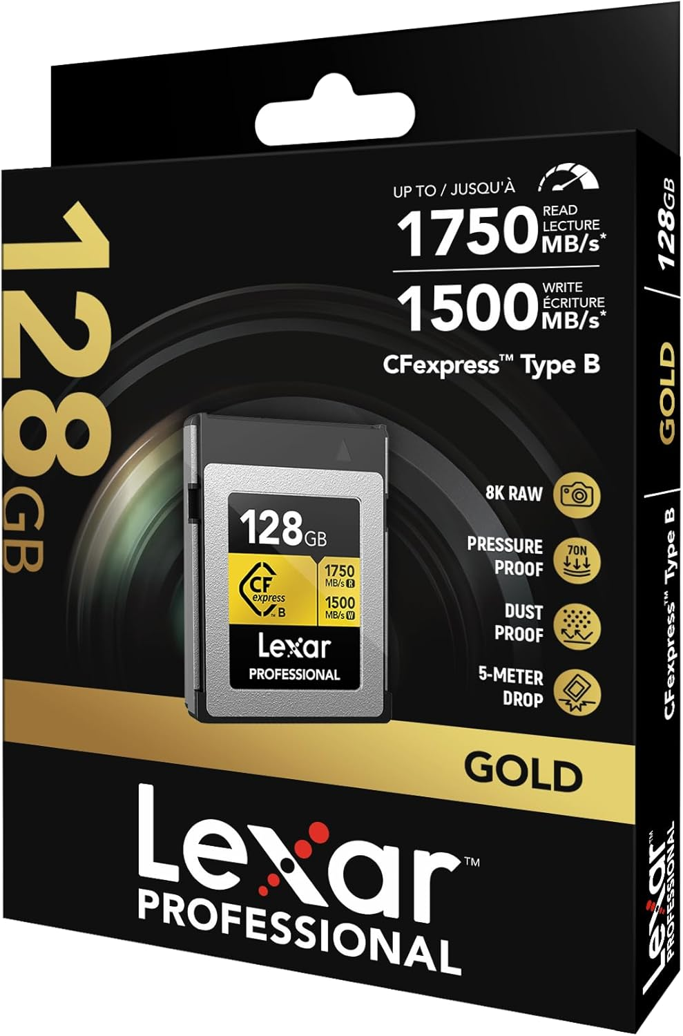 Lexar Cfexpress Gold Series Type B Memory Card, 128 GB