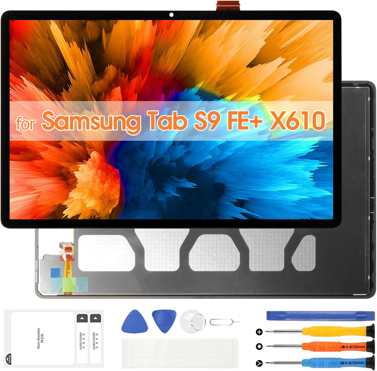For Samsung Galaxy Tablet S9 FE+ Screen Replacement for Samsung Tab S9 FE plus SM-X610 X616 LCD Display Digitizer Touch Screen Assembly with Repair Tools(Black,12.4 Inch) image number 3