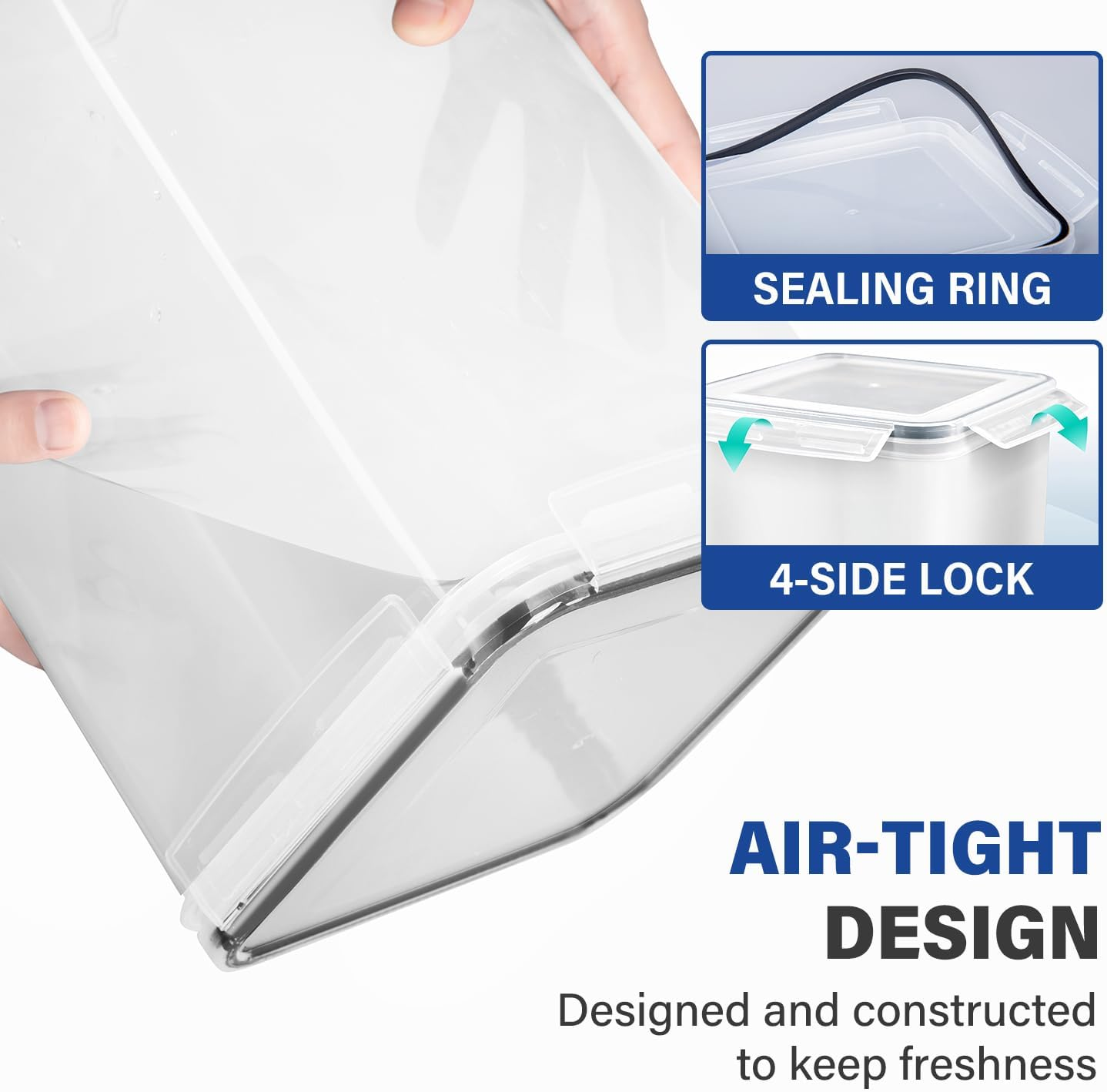 Stelive 2-Piece Extra Large Food Storage Containers (6.5L/Each) Airtight Pantry Storage Containers Organiser Dry Food Canisters Plastic Leak-Proof Canisters for Home & Kitchen with Labels & Pen image number 1