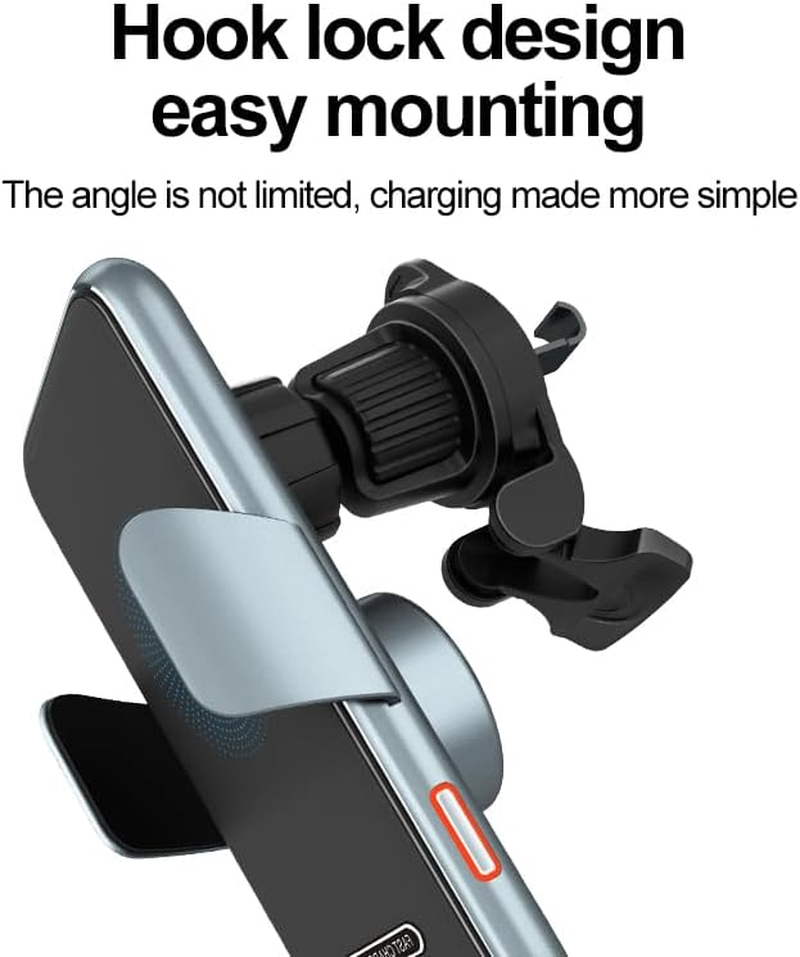 MMOBIEL Wireless Car Charger Automatic Phone Clamp Mount &ndash; 15W Phone Holder Wireless Charging Hands Free - Charger for Car Air Vent Clamp - Universal image number 5