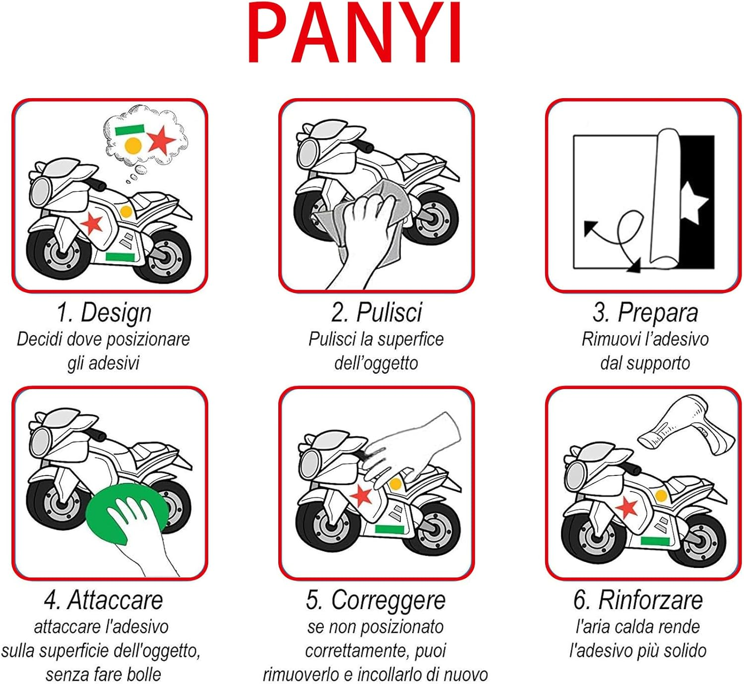 PANYI 3 Pack Motorcycle Sticker, Racing Style, Fox Pattern, Waterproof, Glossy Finish, Suitable for Motorcycles, Cars, Helmets Etc image number 1