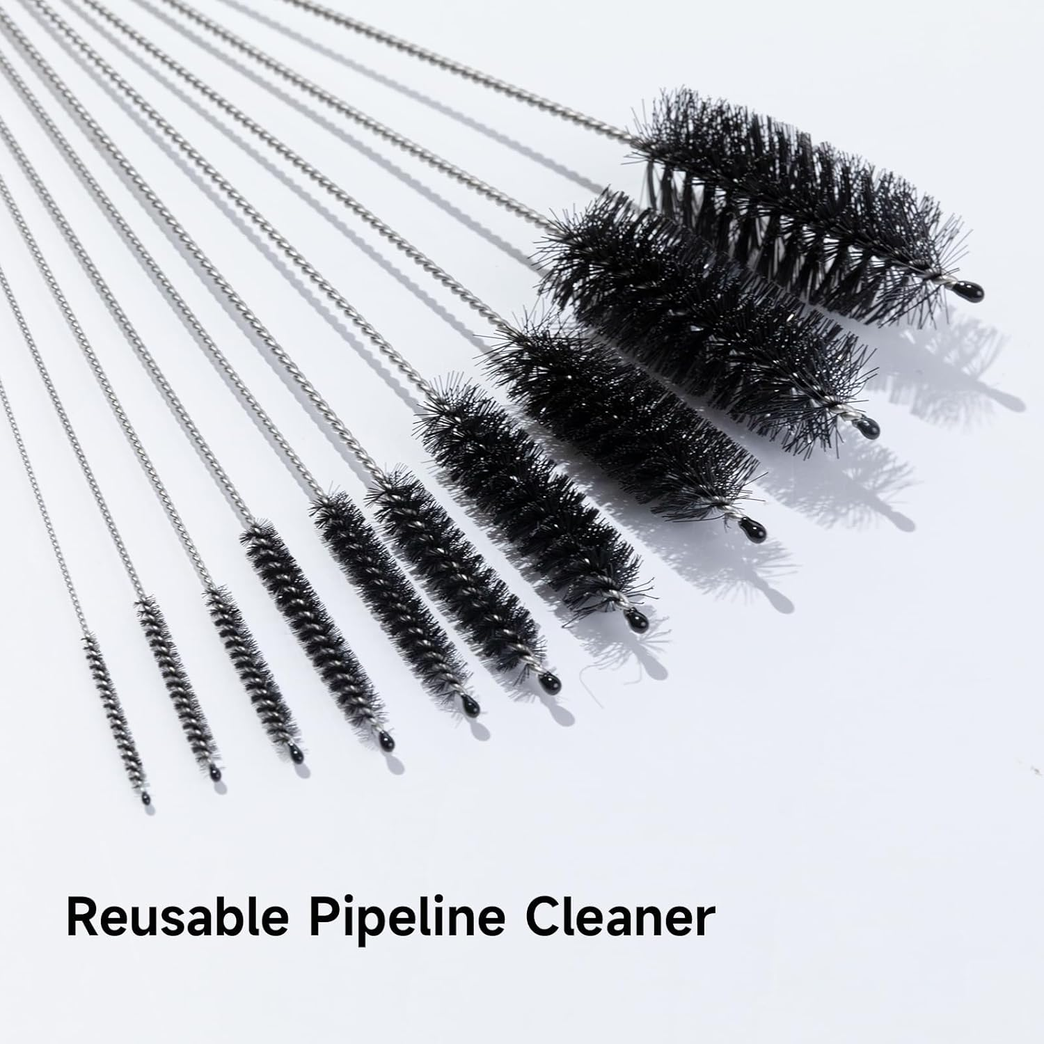 10-Piece Cleaning Brush Set for Bottles & Straws, Multi-Size Tube Cleaner with Stainless Steel Nylon Bristles, Deep Clean for Baby Bottles, Reusable Cups & Hard-To-Reach Areas