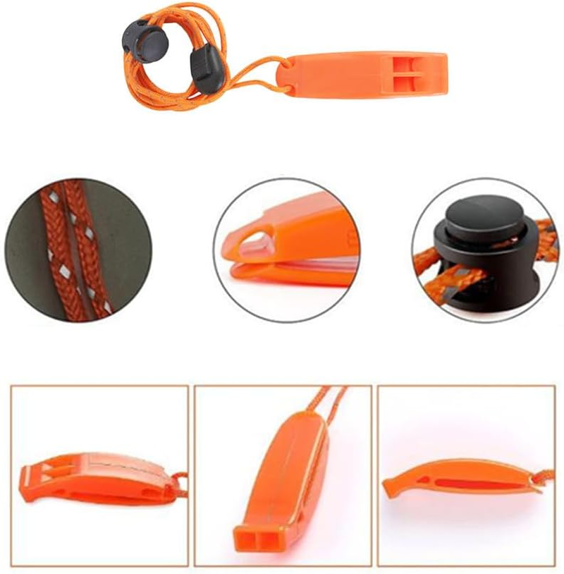 Emergency Whistles, Wanfoou 6 PCS Safety Emergency Survival Whistle with Lanyard,Equipped with a New anti Loss Clip Outdoor Lifesaving Dual Frequency Whistle,For Camping, Climbing, Kayaking image number 3