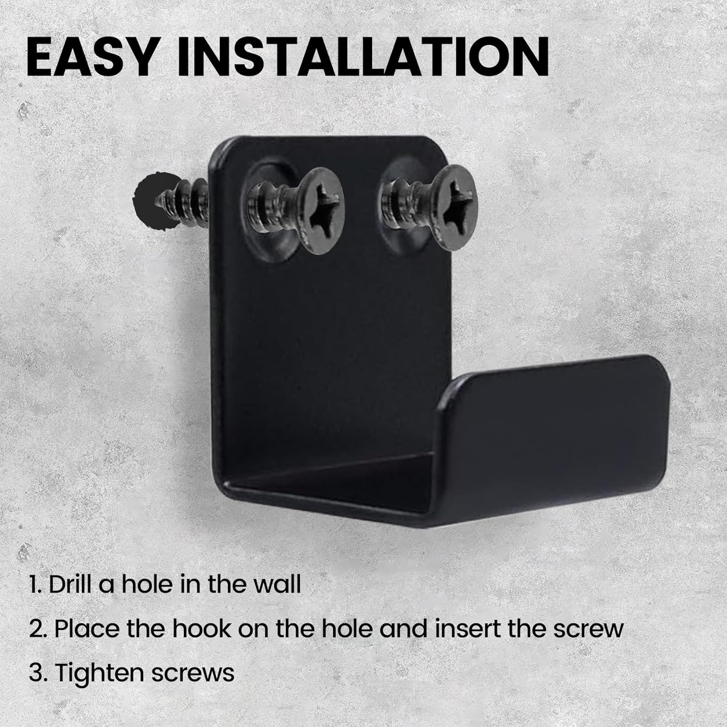 Coshar 10Pcs Tile Display Wall Hanger Thicken Stainless Steel Flat J Hook Hanger Billboard Hook Fastener - Black (Inner Width 25Mm) image number 5