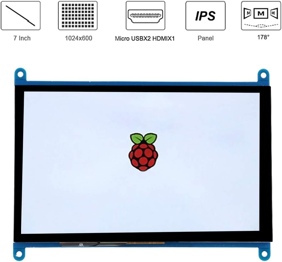 7 Inch Display Screen for Raspberry Pi, 1024&times;600 HD PS178&deg; Full Viewing Angle Display, /USB Interface Backlight Display For/Linx image number 1