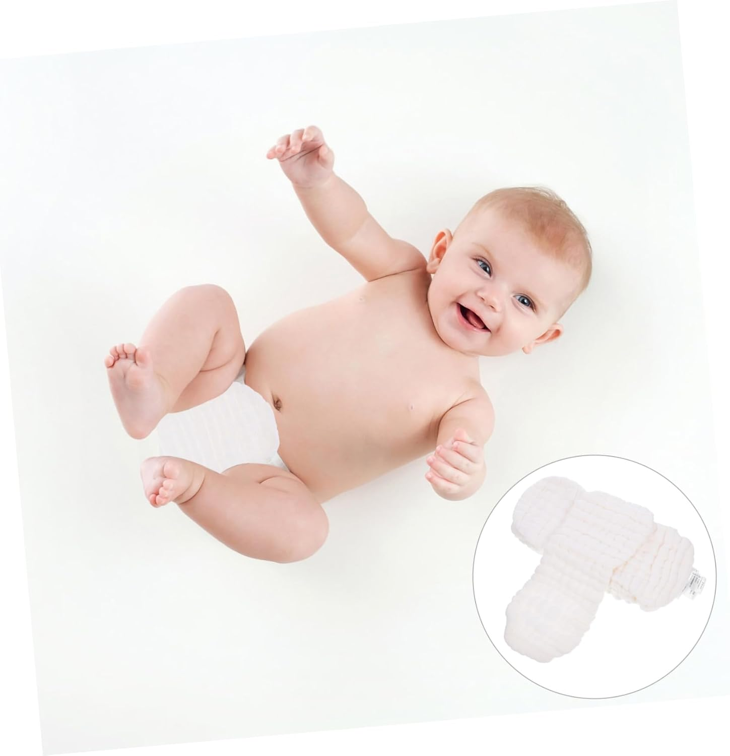 10Pcs Reusable Newborn Diaper Liners White Cloth Diapers Liner for Baby Washable Cotton Inserts image number 4