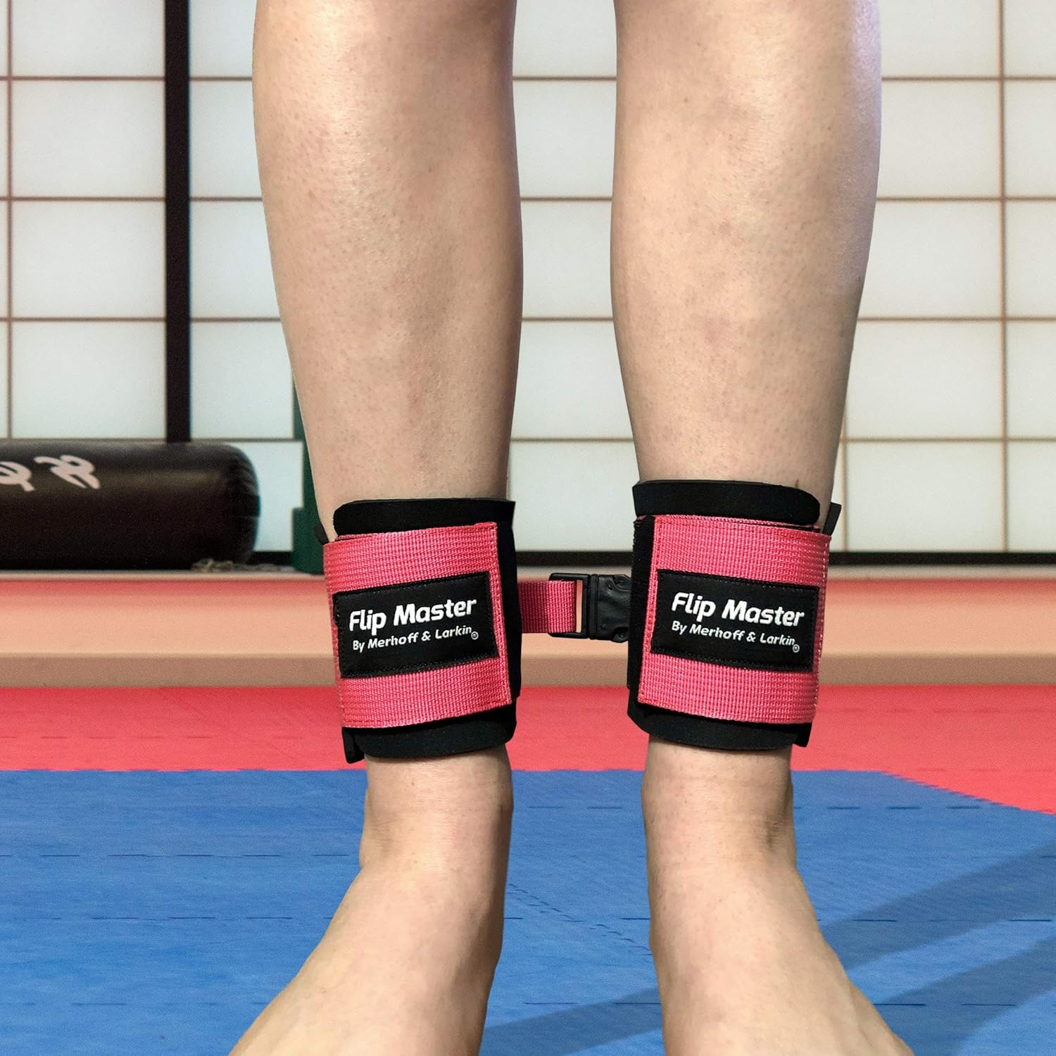 Gymnastics Tumbling Cheerleading Ankle Straps - Band Accessory to Improve Back Handspring & Backflip Form | One-Size-Fits-All Adjustable Straps | Perfect for Cheerleading, Dance, & Gymnasts image number 1