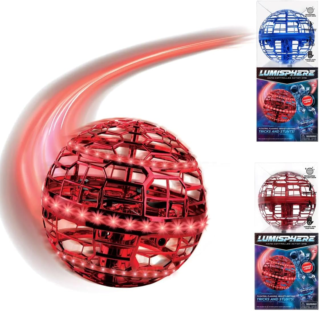 Flying Spinner with LED Lights Assortment (6+) Hoverstar Lumisphere Flying Orb (Red)