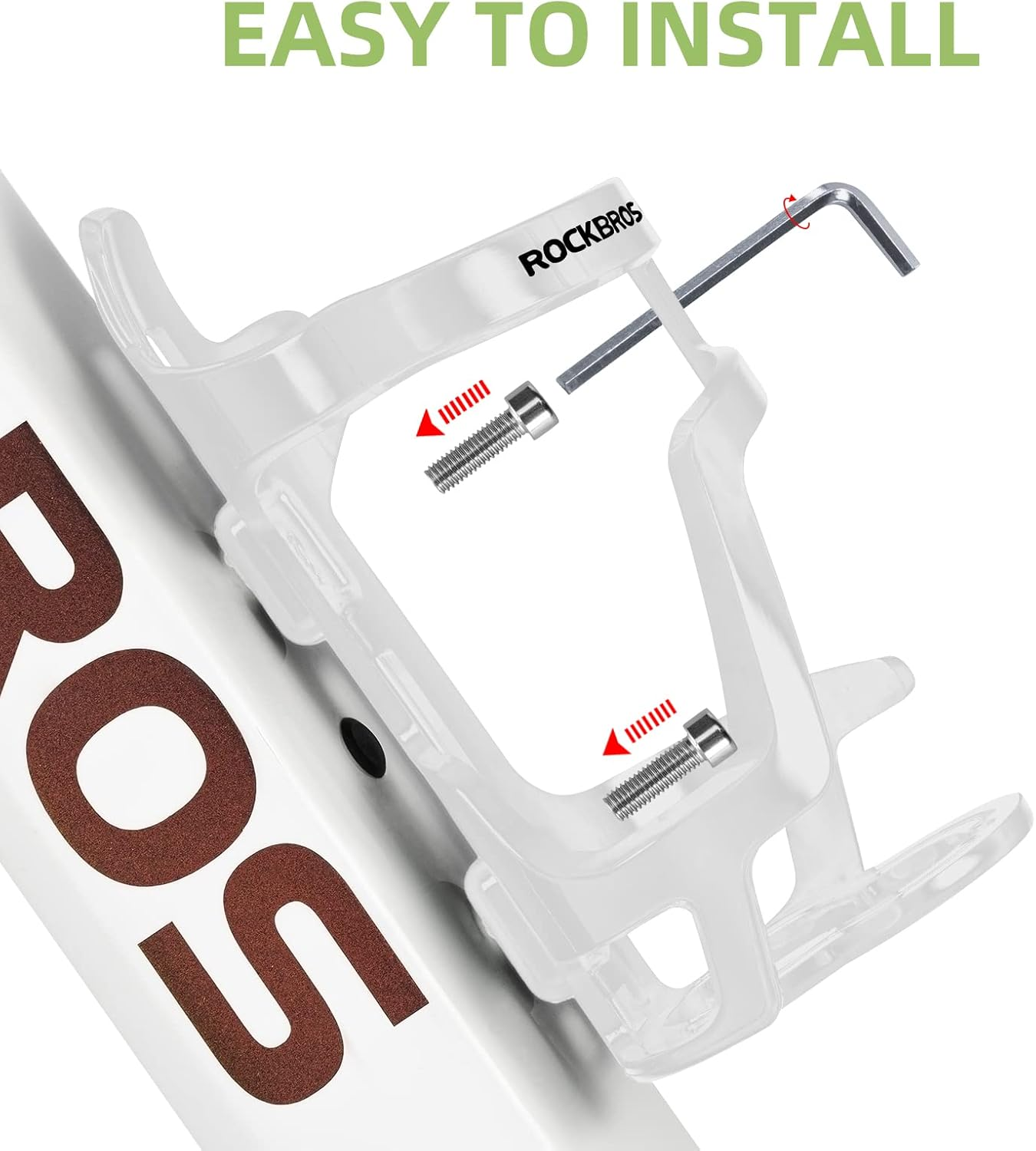 ROCKBROS Bike Water Bottle Holder Lightweight Bottle Cage Slide Entry Bicycle Cup Holder Adjustable Drink Holder Rack for MTB Road Bike - Black image number 5