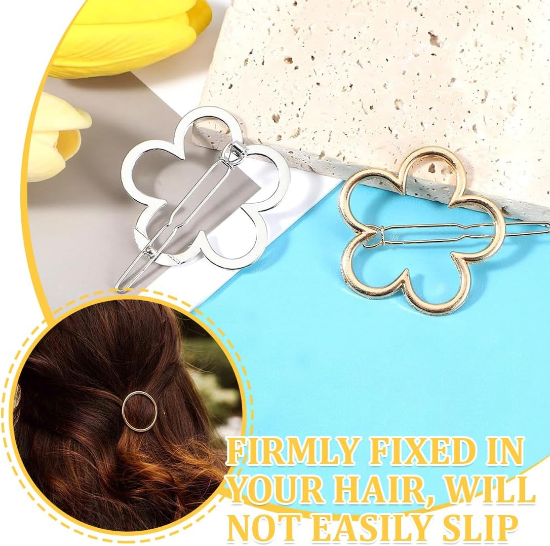Pack of 10 Metal Hair Clips Cute Hair Clips for Wedding Party Girls Gift Gold and Silver image number 5