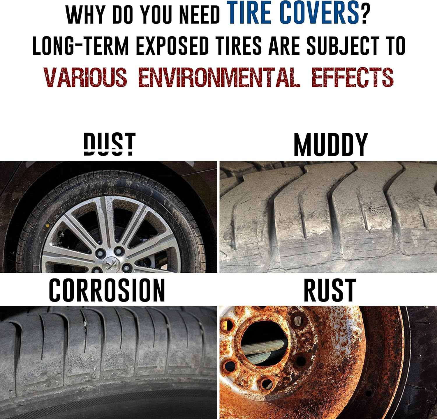 Adventure Awaits Rv Spare Tire Cover for Rvs Trailer Wheel Covers for Trailer Tires Camping Weatherproof Universal for SUV Truck Camper Travel Trailers Accessories 14" 15" 16" 17" image number 2