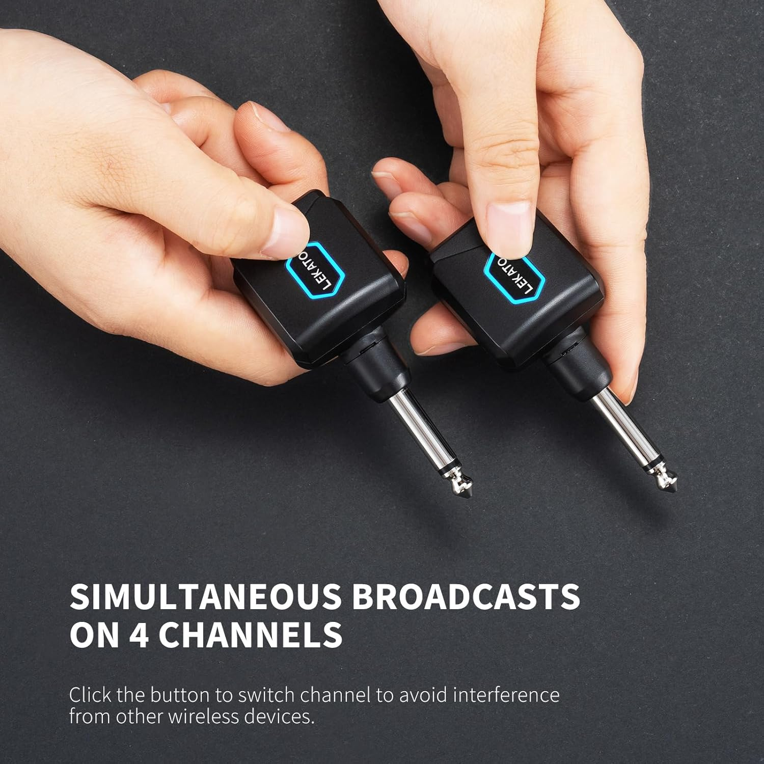 LEKATO Wireless Guitar System with Charging Box 5.8Ghz Audio Wireless Transmitter Receiver Wireless Guitar Transmitter and Receiver Rechargeable Wireless Audio System for Electric Guitar Bass image number 1