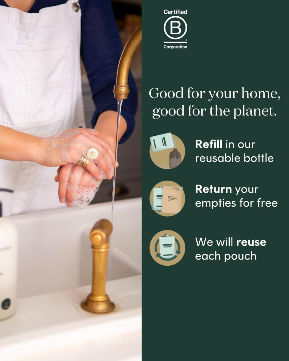 Bower Collective, Antibacterial Fragrance Free Hand Wash Refill, Eco-Friendly, Natural Hand Soap Refill, 1L image number 3